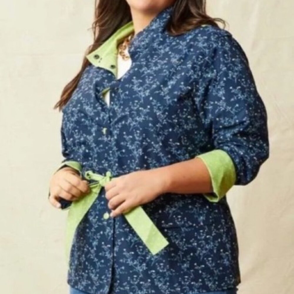 Matilda Jane Enchanted Garden Brighten The Day Floral Polka Dot Rain Jacket Sz S View 2